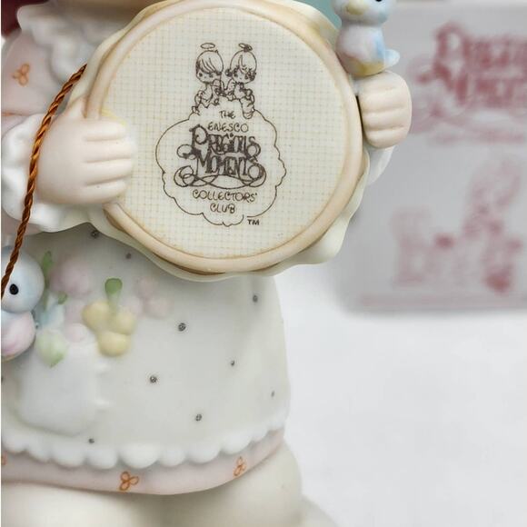 Precious Moments Figurine Birds Of Feather Collect Together 1986 Vintage E-0006 - Picture 4 of 11